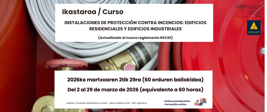 CURSO ONLINE DE INSTALACIONES DE PROTECCIÓN CONTRA INCENDIOS: EDIFICIOS RESIDENCIALES Y EDIFICIOS INDUSTRIALES